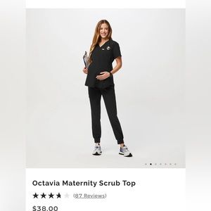 Figs Black Octavia Scrub Top Size XS